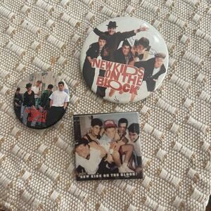 New Kids On The Block Vintage Pins Button Style Lot of 3